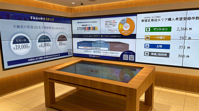 シティテラス東陽町の店頭パネル＆デジタルサイネージ